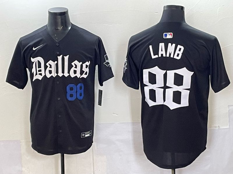 Men 2025 Nike Dallas Cowboys #88 Lamb Black 5th generation Joint Name Limited NFL Jersey 06->dallas cowboys->NFL Jersey